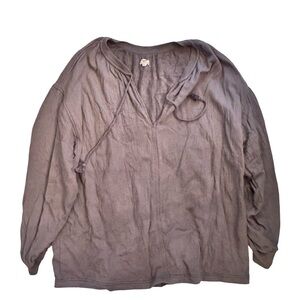 Casual Gray Peasant Sweatshirt